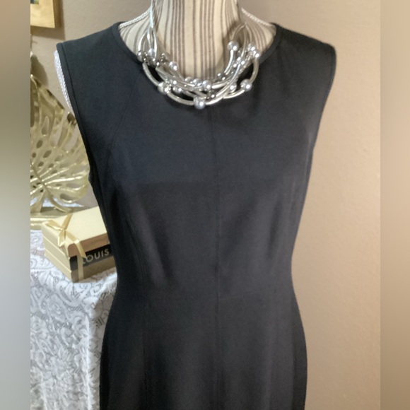 Anne Klein Black MIDI Dress w/Silver hem. Like New - Picture 9 of 10